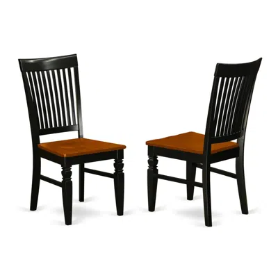 East West Furniture Dining Chair Black & Cherry, Wec-bch-w
