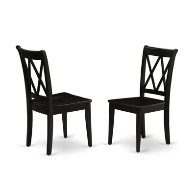 East West Furniture Dining Chair Black, Clc-blk-w