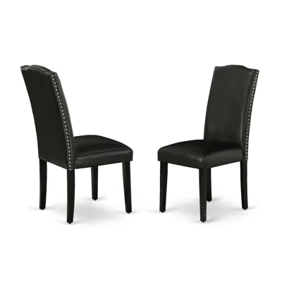 East West Furniture Dining Chair Black, Enp1t69
