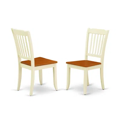 East West Furniture Dining Chair Buttermilk & Cherry, Dac-bmk-w Set Of 2 In Burgundy