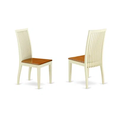 East West Furniture Dining Chair Buttermilk & Cherry, Ipc-bmk-w