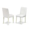 East West Furniture Dining Chair Linen White, Abp2t64