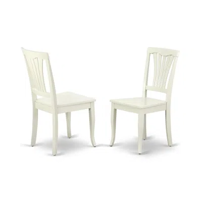 East West Furniture Dining Chair Linen White, Avc-lwh-w