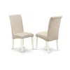 East West Furniture Dining Chair Linen White, Bap2t01