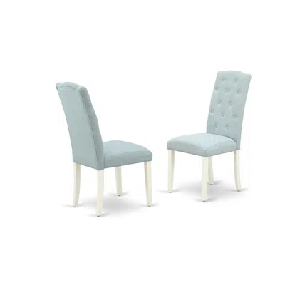 East West Furniture Dining Chair Linen White, Cep2t15