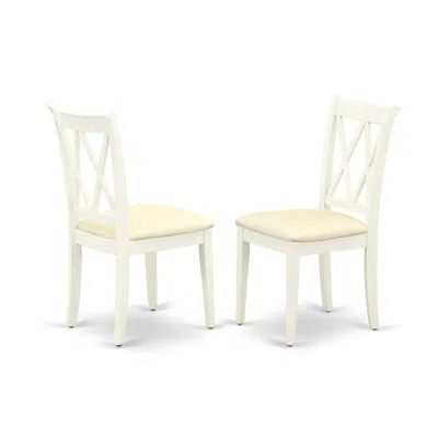 East West Furniture Dining Chair Linen White, Clc-lwh-c In Brown