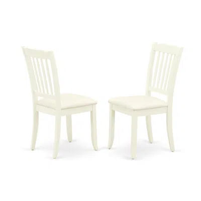 East West Furniture Dining Chair Linen White, Dac-lwh-c