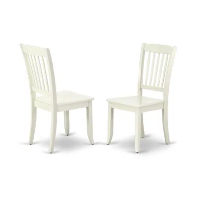 East West Furniture Dining Chair Linen White, Dac-lwh-w