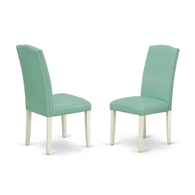 East West Furniture Dining Chair Linen White, Enp2t57