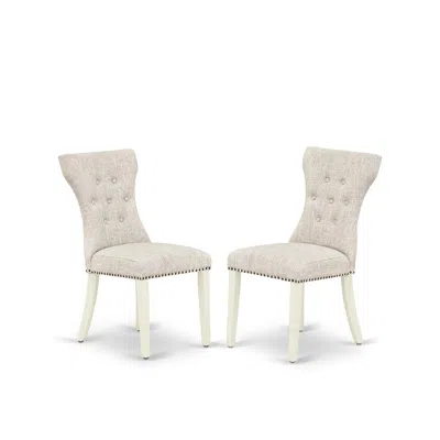East West Furniture Dining Chair Linen White, Gap2t35 In Burgundy