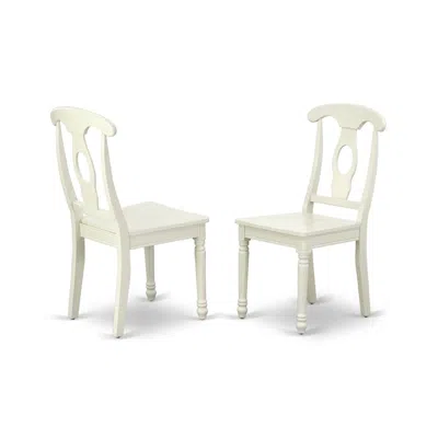 East West Furniture Dining Chair Linen White, Kec-lwh-w