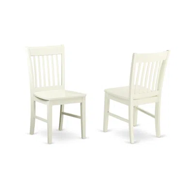 East West Furniture Dining Chair Linen White, Nfc-lwh-w