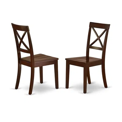 East West Furniture Dining Chair Mahogany, Boc-mah-w