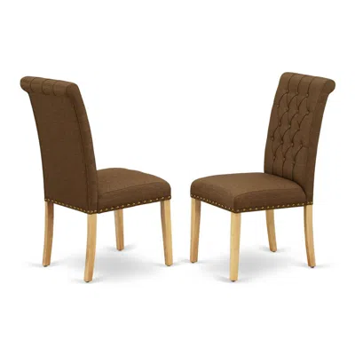 East West Furniture Dining Chair Oak, Brp4t18 In Brown