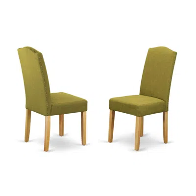 East West Furniture Dining Chair Oak, Enp4b08 In Brown