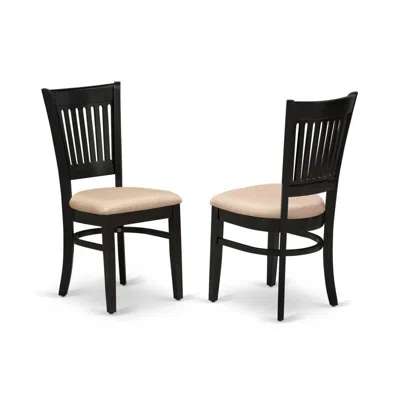 East West Furniture Dining Chair Oak, Vac-blk-c In Brown