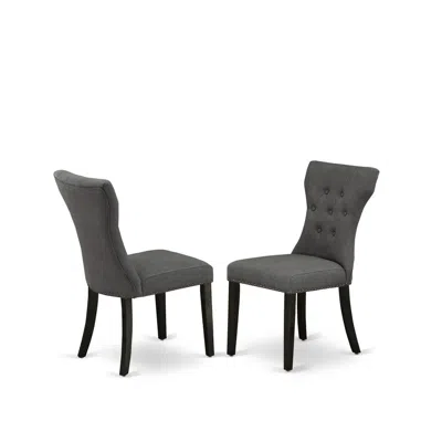 East West Furniture Dining Chair Wirebrushed Black, Gap6t50