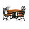 East West Furniture Dining Room Set Black & Cherry, Avdo5-bch-w In Brown