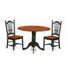 East West Furniture Dining Room Set Black & Cherry, Dldo3-bch-w