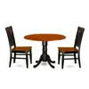 East West Furniture Dining Room Set Black & Cherry, Dlwe3-bch-w