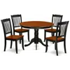 East West Furniture Dining Room Set Black & Cherry, Hlda5-bch-w In Brown