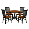 East West Furniture Dining Room Set Black & Cherry, Hlwe5-bch-w In Black