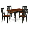 East West Furniture Dining Room Set Black & Cherry, Mzav5-bch-w