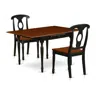 East West Furniture Dining Room Set Black & Cherry, Mzke3-bch-w