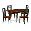 East West Furniture Dining Room Set Black & Cherry, Mzav5-bch-w