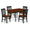East West Furniture Dining Room Set Black & Cherry, Mzno5-bch-w In Brown