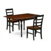 East West Furniture Dining Room Set Black & Cherry, Mzpf3-bch-w