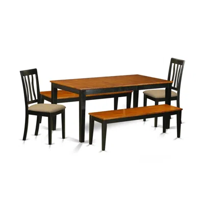 East West Furniture Dining Room Set Black & Cherry, Nian5n-bch-c In Brown