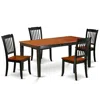East West Furniture Dining Room Set Black & Cherry, Nida5-bch-w In Brown