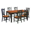 East West Furniture Dining Room Set Black & Cherry, Nido7-bch-w In Brown