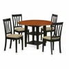 East West Furniture Dining Room Set Black & Cherry, Suan5-bch-c In Brown
