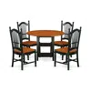 East West Furniture Dining Room Set Black & Cherry, Sudo5-bch-w