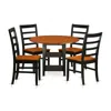 East West Furniture Dining Room Set Black & Cherry, Supf5-bch-w