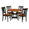 East West Furniture Dining Room Set Black & Cherry, Supl5-bch-w