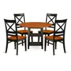 East West Furniture Dining Room Set Black & Cherry, Suqu5-bch-w