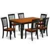 East West Furniture Dining Room Set Black & Cherry, Weda7-bch-w In Brown