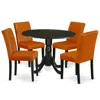 East West Furniture Dining Room Set Black, Dlab5-blk-61