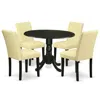 East West Furniture Dining Room Set Black, Shab5-blk-73