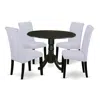 East West Furniture Dining Room Set Black, Dlba5-blk-05