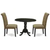 East West Furniture Dining Room Set Black, Shbr3-blk-17