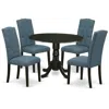 East West Furniture Dining Room Set Black, Dlce5-blk-21