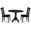 East West Furniture Dining Room Set Black, Dlcl3-blk-w