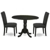 East West Furniture Dining Room Set Black, Dldr3-blk-24