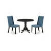 East West Furniture Dining Room Set Black, Dlfl3-blk-21