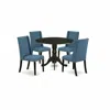 East West Furniture Dining Room Set Black, Dlfl5-blk-21