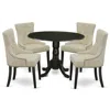 East West Furniture Dining Room Set Black, Dlfr5-blk-02 In Gray